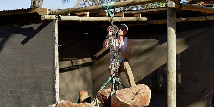 Adam Birch sculpting timber