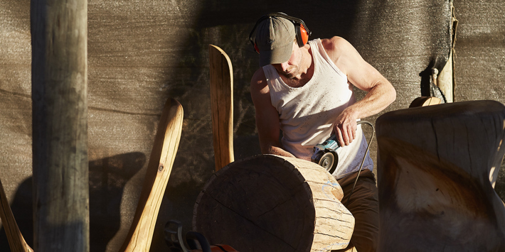 Adam Birch sculpting timber