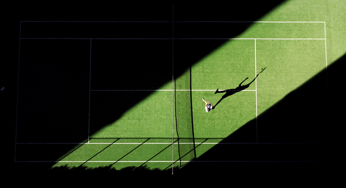 Photo of Wimbledon player from above